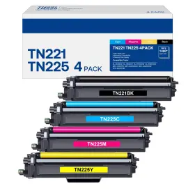 B0cfv246dj Wearec Tn221 Tn225 High Yield Toner Cartridges 4-pack Compatible Brother Mfc-9130c