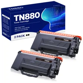 B0d1yctmd5 Wearec Tn880 Black Toner Cartridge For Brother Tn-880 Tn850 Tn820 2-pack