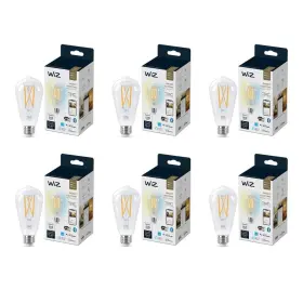 603936 Wiz Connected Clear 60w St19 Tunable White Filament Led Smart Bulb - Pack Of 6 E26- I