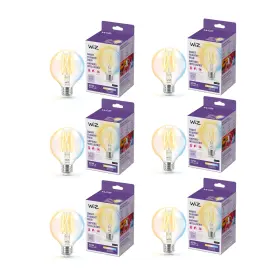 603950 Wiz Connected Clear 60w G25 Tunable White Filament Led Smart Bulb - Pack Of 6 E26- Inch