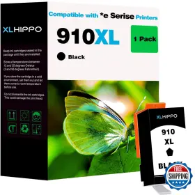 B0dnpzqs7s Xlhippo 910xl Black Ink Cartridge For Hp Officejet Pro 8025e 8020 8028 8035 Printers