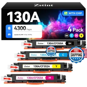 B0f9wjgq8f Zstint 130a Toner Cartridge Set 4-pack Black Cyan Yellow Magenta High Yield Replacement