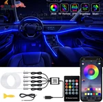 Jushope Interior Car Led Strip Lights With Wireless App And Remote Control, Rgb. Fixed Price $36.20.