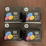 4 Pack Hp 68 Tri-color Ink Cartridges 7FP20TN Exp 11/26. Fixed Price $59.99.
