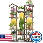 Sttoraboks Indoor Plant Stand With Grow Light, Tall 4-TIER Wooden Ladder. Fixed Price $95.73.