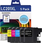 Brother LC201XL Ink Cartridges 5-PK: Black, Cyan, Magenta, Yellow Mfc-j Series. Fixed Price $77.92.