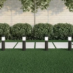 Solar Path Bollard Lights, Set Of 2.5"X2.5"X15", Black With White. Fixed Price $77.99.