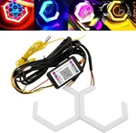 Qasim 80MM Hexagon Angel Eyes Rgb App Control Retrofit Car Motorcycle Light. Fixed Price $68.49.