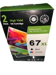 67XL High Yield Ink Cartridge Black/color Combo Replacement For Hp. Fixed Price $24.87.