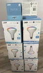 Feit Electric BR30 Smart Flood Light Bulbs 2.4GHZ Wifi Color Changing Pack. Fixed Price $18.99.