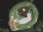 Visit From Santa Wreath Light 7" Tall Christmas Lite Bisque Ready To Paint. Fixed Price $10.39.