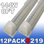 Led Lights Fixture Tube Strip Ceiling 8FT For Garage Workshop 12PACK. Fixed Price $219.00.