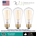 Globe Electric Vintage Edison S60 Light Bulb 40W Squirrel Cage E26 Base 145. Fixed Price $24.99.