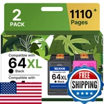 Teckkin 64XL Ink Cartridges Black/color Combo Pack Replacement For Hp. Fixed Price $64.38.