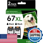 Hp 67XL Black Ink Cartridge 2-PACK High Yield Compatible Printer For Deskjet. Fixed Price $50.11.