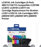 Replacement For LC201 203XL, Ink Cartridges 5PK, Sealed. Fixed Price $15.99.