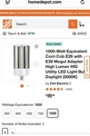 Feit Electric Led Corn Cob Bulb 20000 Lumens 1000W Equiv 5000K Daylight E26 E39P. Fixed Price $55.00.