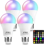 Ftl 4-PACK Led Color Changing Light Bulb With Remote Control 60W Equivalent Rgb. Fixed Price $14.99.