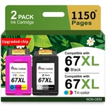 Inkxwise 67XL Cartridges Black/color Combo Pack Replacement For Hp. Fixed Price $46.52.