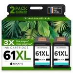 Home Office Printer Ink - Hp 61XL Black Cartridge 2 Pack Replacement. Fixed Price $59.99.