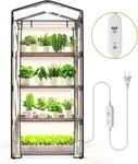 Mini Indoor Greenhouse With Grow Light - 4 Tier Outdoor Portable Black. Fixed Price $212.41.