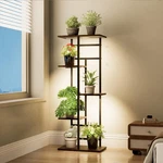Forotone Plant Stand Indoor With Grow Lights, 5-TIERED Tall Shelf Brown. Fixed Price $68.78.