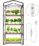 Mini Indoor Greenhouse With Grow Light - 4 Tier Outdoor Portable Black. Fixed Price $212.41.
