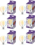 Wiz Smart Led Bulb 60W G25 Tunable White Pack Of 6, Wi-fi & Voice Control. Fixed Price $143.99.