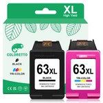 Coloretto 63XL Ink Cartridges Black And For Hp Work With Officejet. Fixed Price $42.83.