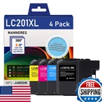 Brother LC201XL Ink Cartridges 4-PACK Black Cyan Magenta Yellow Compatible. Fixed Price $89.25.