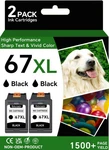 Hp 67XL Black Ink Cartridge 2-PACK High Yield Compatible For Deskjet Envy 6000. Fixed Price $50.11.