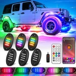 6 Pods Rgb+ic Led Rock Lights For Utv Atv Golf Cart Truck Sxs Suv Rzr, Music .... Fixed Price $64.32.