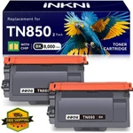 Inkni TN850 Black Toner Cartridge For Brother, 2-PACK High Yield. Fixed Price $57.99.