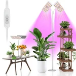Kingplus Grow Lights With Stand, Double Head, Full Spectrum Two Heads, Silver. Fixed Price $56.62.