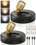 Rechargeable Battery-powered Indoor Spotlight With Remote, Dimmable Uplights, 3-. Fixed Price $35.99.