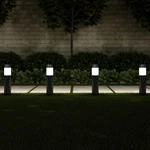 Pure Garden Solar Path Bollard Lights, Set Of 6-15 2.5"X2.5"X15", Black. Fixed Price $74.99.