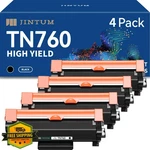Jintum TN760 Toner Cartridge Black Compatible For Brother 4 Pack. Fixed Price $64.99.