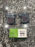 Lot Of Relcolor 64XL Tri-color Ink Cartridges (2 Brand New Sealed Bags). Fixed Price $19.99.