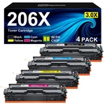 Printimpression 206X Toner Cartridges 4 Pack High Capacity Set Chip Compatible. Fixed Price $140.78.