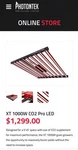 Photontek Xt 1000W CO2 Pro Led. Fixed Price $500.00.