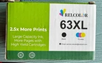 Relcolor Replacement Ink Cartridges For Hp 63XL Black & Tri-color Expires: 12/26. Fixed Price $19.00.