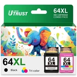 Lemero Utrust 64XL Ink Cartridges Black/color Combo Pack Replacement For Hp. Fixed Price $90.21.