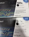 Lot Of 2 Hp 501A Black Genuine Laser Toner Cartridge Q6470A For CP3505 3600 3800. Fixed Price $155.00.