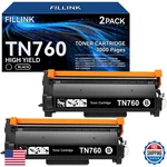 Brother TN760 High Yield Black Toner Cartridges 2-PACK For HL-L2350DW HL-L2395DW. Fixed Price $39.10.