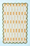 Plaid Scalloped Hand Tufted Wool Light Blue Checkered Area Carpet Rug. Fixed Price $764.10.