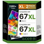 67XL Ink Cartridges Black/color Combo Pack Compatible For Hp Works. Fixed Price $79.60.