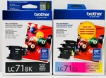 New Genuine Brother LC71 Black Cyan Magenta Yellow Ink Cartridges Box MFC-J430W. Fixed Price $29.99.