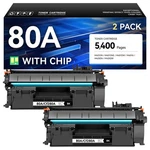 80A Toner Cartridge Black 2-PACK With Chip High Yield Replacement For Hp CF2. Fixed Price $41.42.