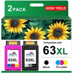 Kingway 63XL Ink Cartridge Black And Color Combo Pack Replacement For Hp. Fixed Price $62.48.