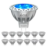 5W MR16 Blue Light Bulbs 12-PACK, 12V GU5.3 Base 35 Beam For Party & Decor. Fixed Price $25.99.